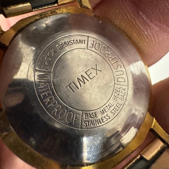 Timex Marlin 1967? Gold Tone Silver Dial Mens Vintage 1960s Mechanical Handwind